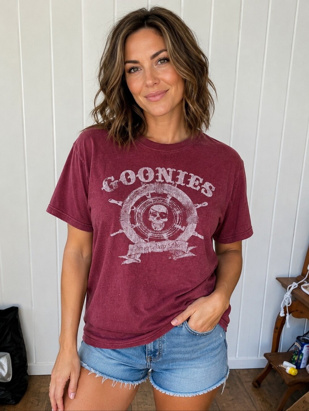 The Goonies T-Shirt Ripple Junction Size MED Movie Shirt Never Say Die